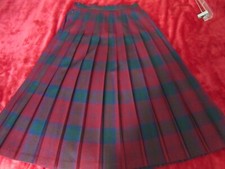 Vintage 80s School Girl Plaid Wool Pleated Skirt Size 12 Preswick Moore