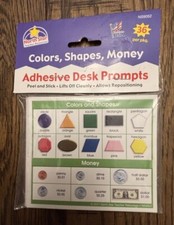 NEW North Star Teacher Resources Adhesive Desk Prompts - Colors, Shapes, Money
