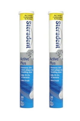 2er Pack Active Plus Zahnreinigungstabletten - 60 Tabletten, Reiniger falscher Zähne,