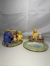 DISNEY CLASSIC WINNIE THE POOH CERAMIC TOOTHBRUSH AND HAND SOAP HOLDER