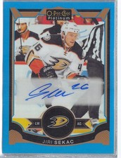 2015-16 O-Pee-Chee Platinum Blue Rainbow Autographs #JS Jiri Sekac G