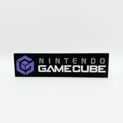 Nintendo Gamecube Logo Display Sign 3D Printed Free Standing Collectible