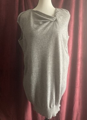 JIL SANDER  Cashmere Knit Sleeveless Sweater Top Gray Women s Size 36/ US 6