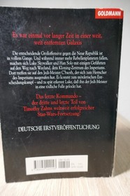 ❤️KONVOLUT 3 B&Uuml;CHER   TIMOTHY ZAHN  STAR WARS 1NES UNGELESEN 2 GELESEN KRIEG DER