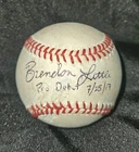 Brendon Little Pro Debut Autographed Pre Game Warmup Used MiLB Baseball MLB