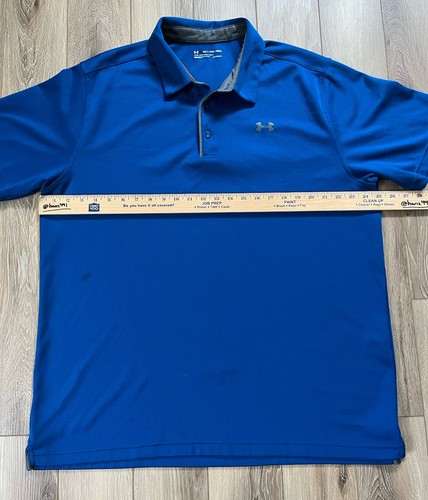 Under Armour Short Sleeve Polo Shirt Mens 2XLT Big & Tall Loose Heatgear Blue - Picture 10 of 10