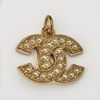  Gold  XL Designer stamped pearl  button zip pull 35mm 1pc