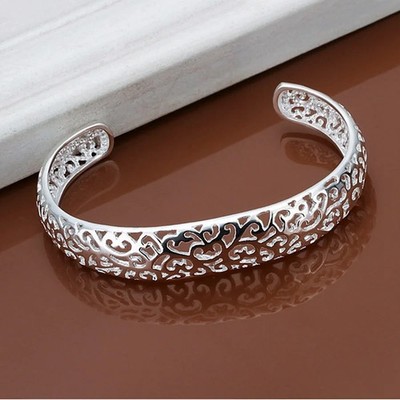 925 Sterling Silber offener Armreif Armband für Damen