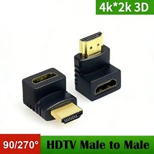 Slim HDMI Right Angle Adapter 90 270 Degree Male to Female UK