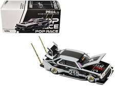 Skyline C210 Bosozoku Style RHD #210 Matt Black Silver 1/64 Pop Race