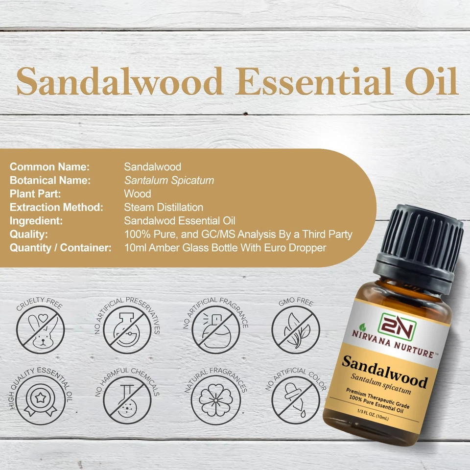 Sandalwood Essential Oil 100% Pure Natural Therapeutic Grade - Image 2 of 4