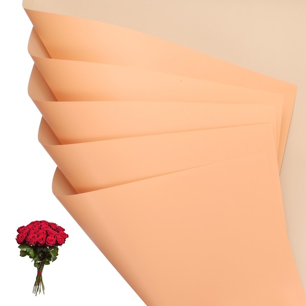 20 Blatt Blumen-Geschenkpapier, Doppelseitig, Wasserfest, Papier, Beige-image