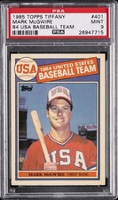 1985 TOPPS TIFFANY 84 USA BASEBALL TEAM #401 MARK MCGWIRE ROOKIE RC PSA 9