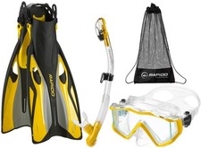 Rapido Silicone Scuba Snorkeling Mask Fin Snorkel Set Carry Bag - TRAVEL SET