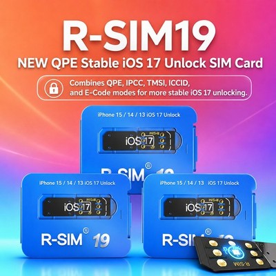 R-SIM19 QPE Stable Nano Unlock SIM Card For iPhone 15 14 13 12 Pro Max 11 IOS17