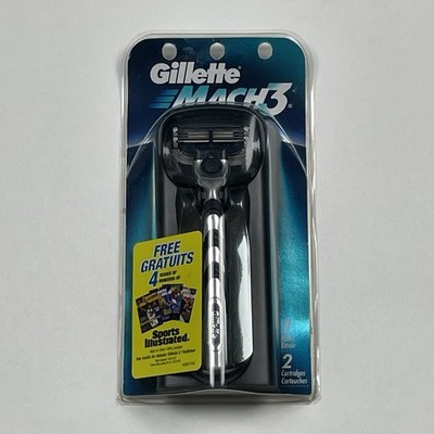 Vtg 1998 Gillette MACH3 Razor Metal Handle NOS Sealed Sports Illustrated 2 Blade