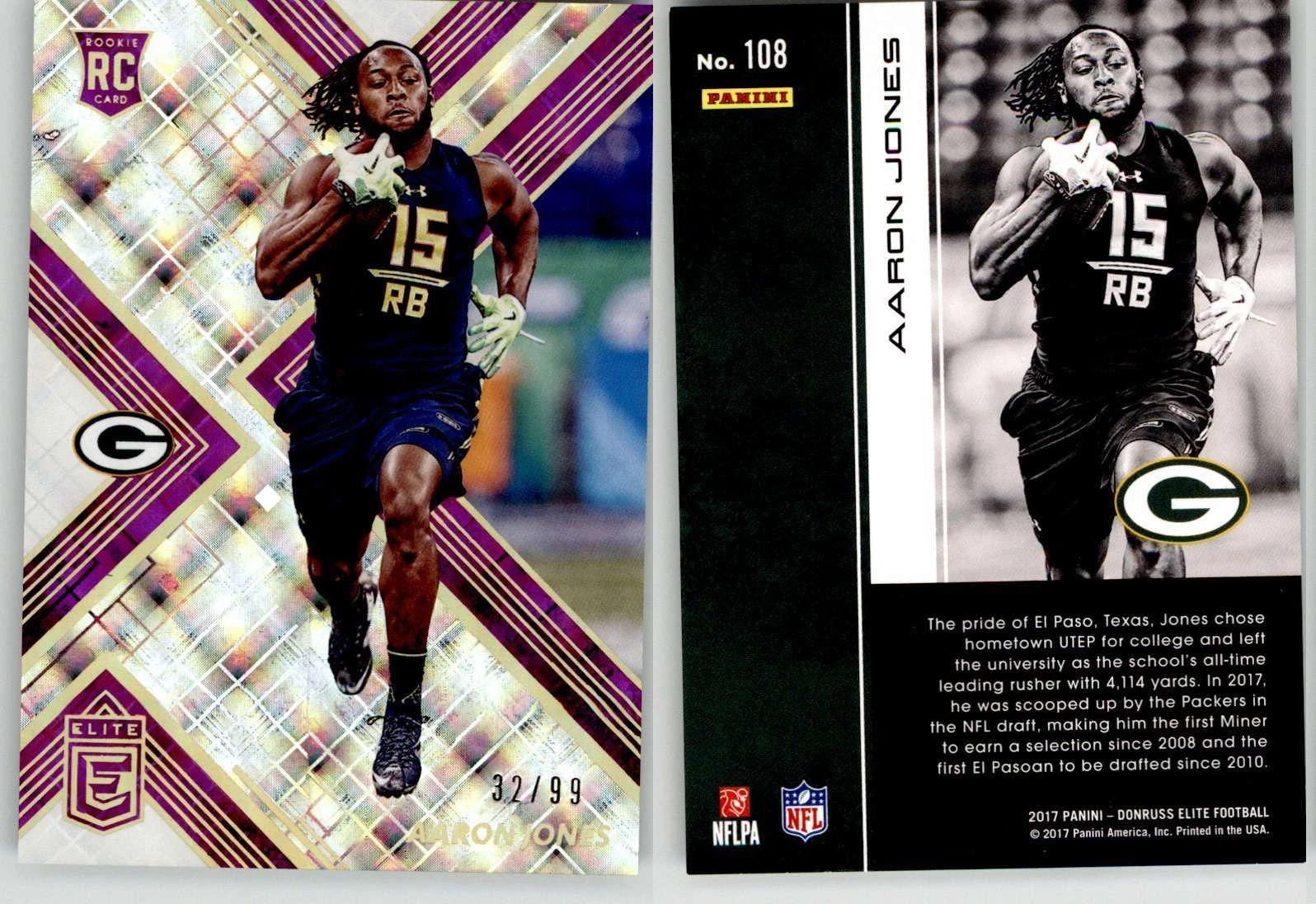Aaron Jones Panini Donruss Elite #108 Base