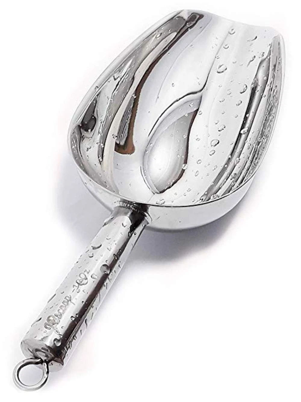 JBscoop Stainless Steel Scoop for ice, 9.6 Inch Metal Food 8 Oz, Gray