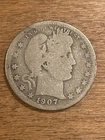 1907 Barber Quarter; Philadelphia Mint 90% Silver