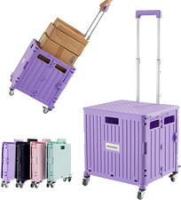Foldable Utility Cart Folding Portable Rolling Crate Handcart with Durable Heavy