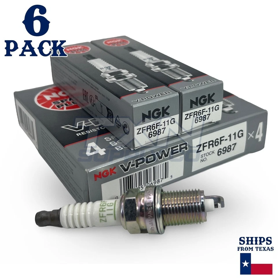 Paquete de 6 bujías NGK V-Power 2005-2010 para Jeep Grand Cherokee 3,7 L V6 Foto 2 de 3