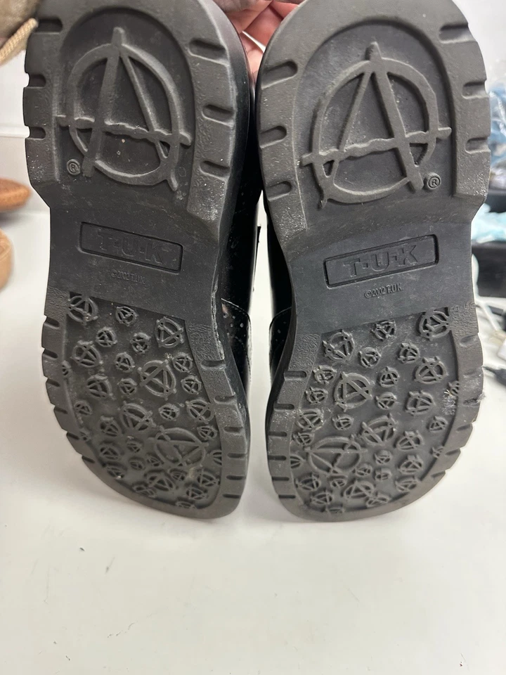 TUK Black Leather Brogue Mary Jane Buckle Platforms Shoes US W11 / EU42 / UK9 - Image 4 of 4