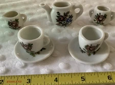 RARE 7 Piece Porcelain Mini Tea set...Floral Design Made In Japan