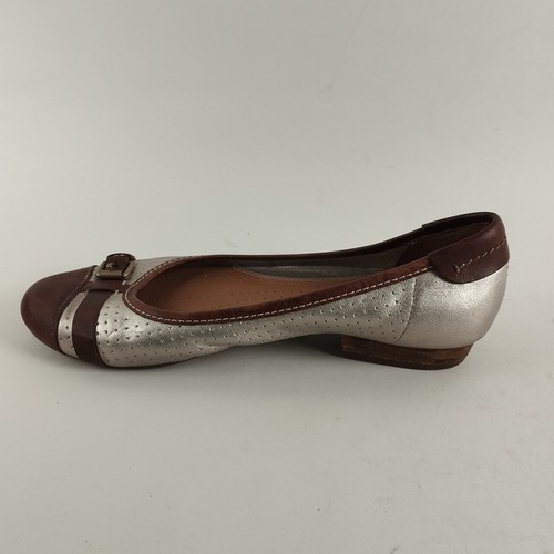 Clarks Ballet Flats Womens 5 Tan Gold Leather Ballerina Pumps Slip On Shoes - Bild 7 von 14