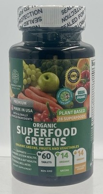 Organic Superfood Greens Powder Energy Gut Health Fruit Vegetable EXP09/26