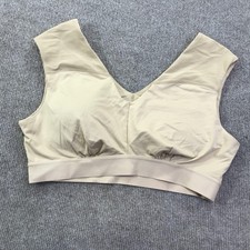 Tommie Copper Sports Bra Womens 2XL Beige Shoulder Support Copper Znergy Mesh