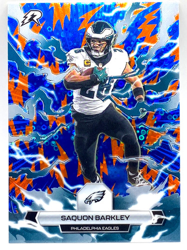 SAQUON BARKLEY SHORT PRINT BLUE & ORANGE SPARK REFR / 2025 TOPPS RESURGENCE #80