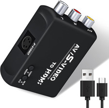 S Video to HDMI Converter, Av/Composite to HDMI Adapter, CVBS Video Audio Compat
