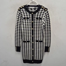 Holland Cooper Christmas Houndstooth Elegant Chelsea Jumper Midi Dress Small