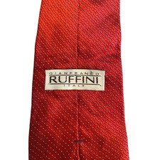 Gianfranco Ruffini Italy Red Geometric Silk Necktie Mens Made in USA Tie