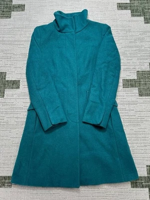 Max Mara Overcoat Womens Small Blue Wool Blend *