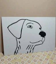 GAT Expressionism Original Painting 4x6  Whimsical Animals Dog Puppy Sketch 