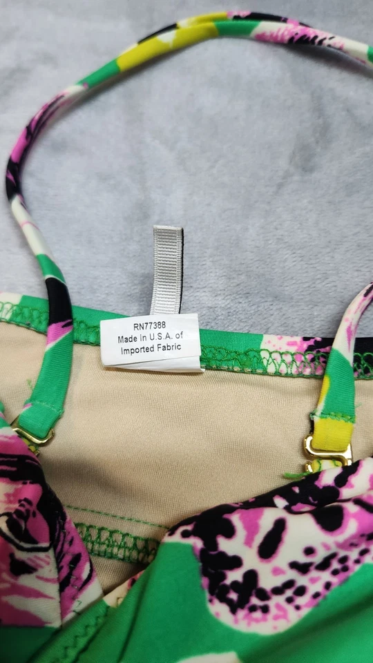Traje de baño J.CREW talla 6 verde floral de una pieza halter Foto 2 de 4