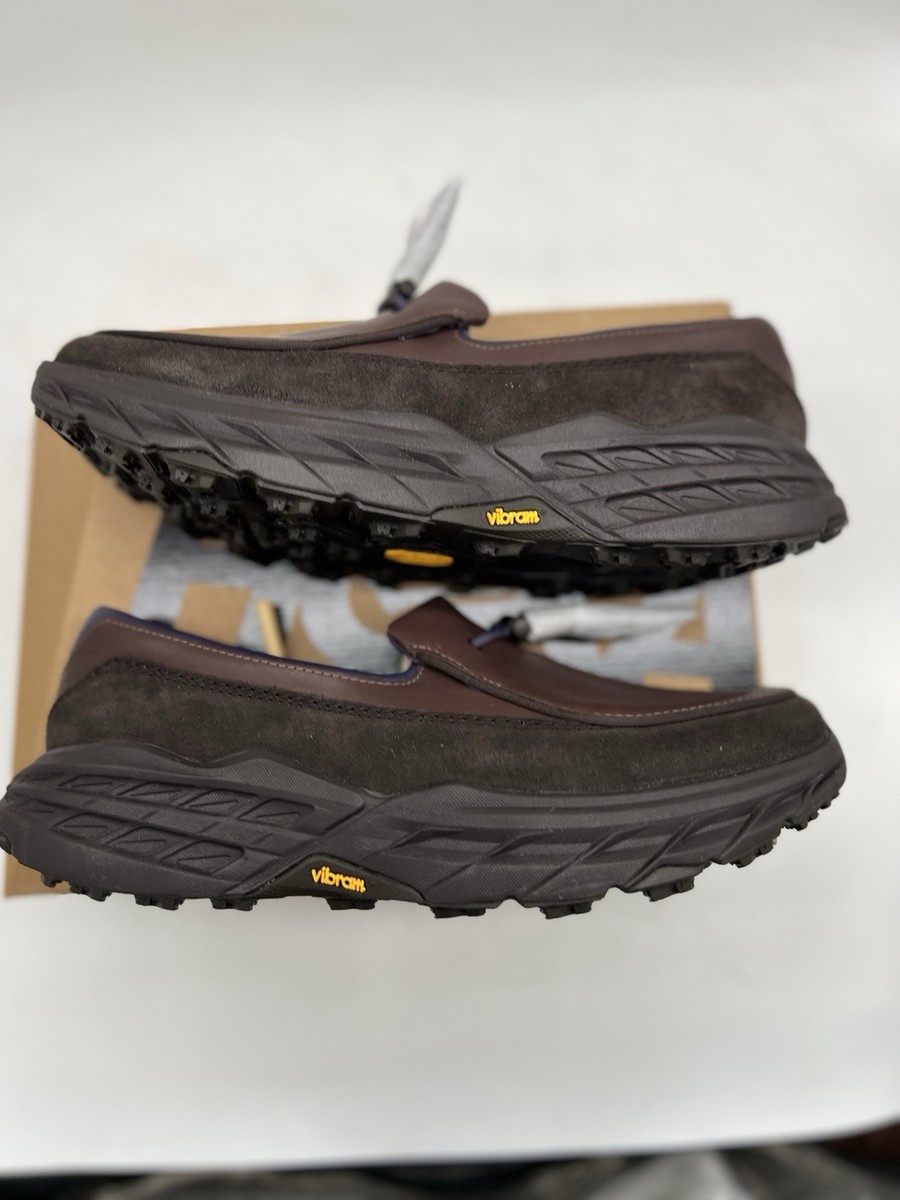 Hoka One U Speed Loafer Walnut Brown Cast Iron Black Size 11