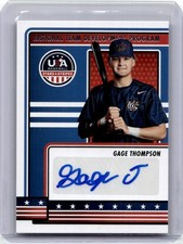 2023 USA Baseball Stars & Stripes Gage Thompson Blue Auto USA #NTDP-GT RC Rookie