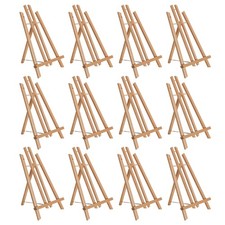 12 Pack 14" M Tabletop Display Stand A-Frame Artist Easel Wood Beechwood Tripod