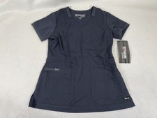 Greys Anatomy Barco Scrubs 4PKT V Neck Love Top Womens Size XS Steel NWT