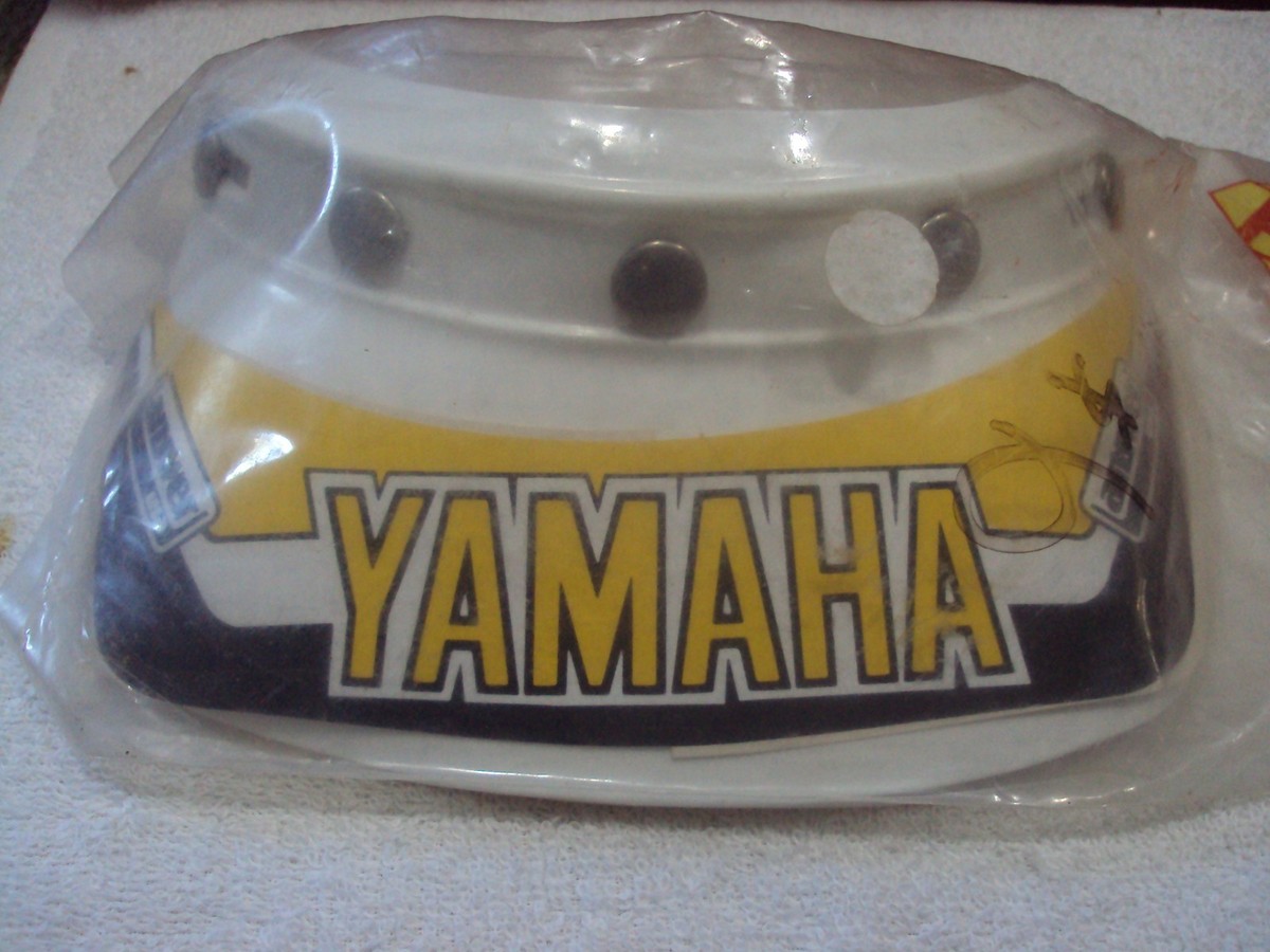 VINTAGE HELMET VISOR 5-SNAP YELLOW LOGO YAMAHA YZ MOTOCROSS