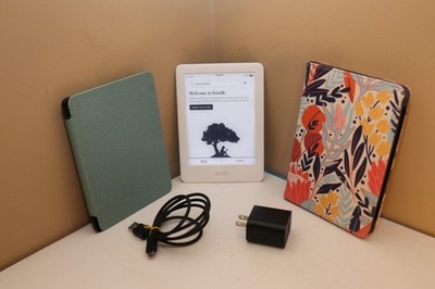 Amazon White Kindle Basic J9G29R 10th Gen 4GB paperwhite eBook Reader Blue Denim