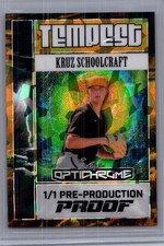 Kruz Schoolcraft 2025 Leaf Optichrome Baseball 1/1 Pre Production Proof