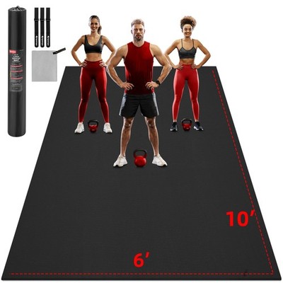 Extra Large Exercise Mat, 10'x6'/9'x6'/8'x6'/7'x5'/6'x4'(8mm) Thick Workout M...