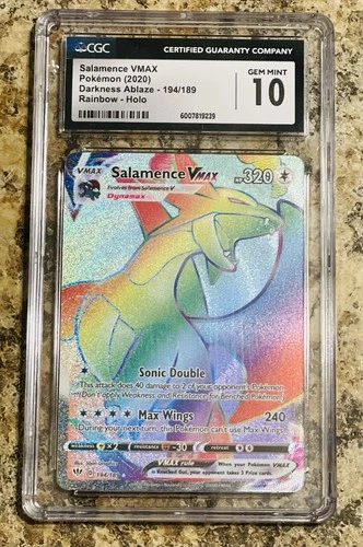 CGC 10 Salamence VMAX Darkness Ablaze 194/189 Rainbow Pokemon Card