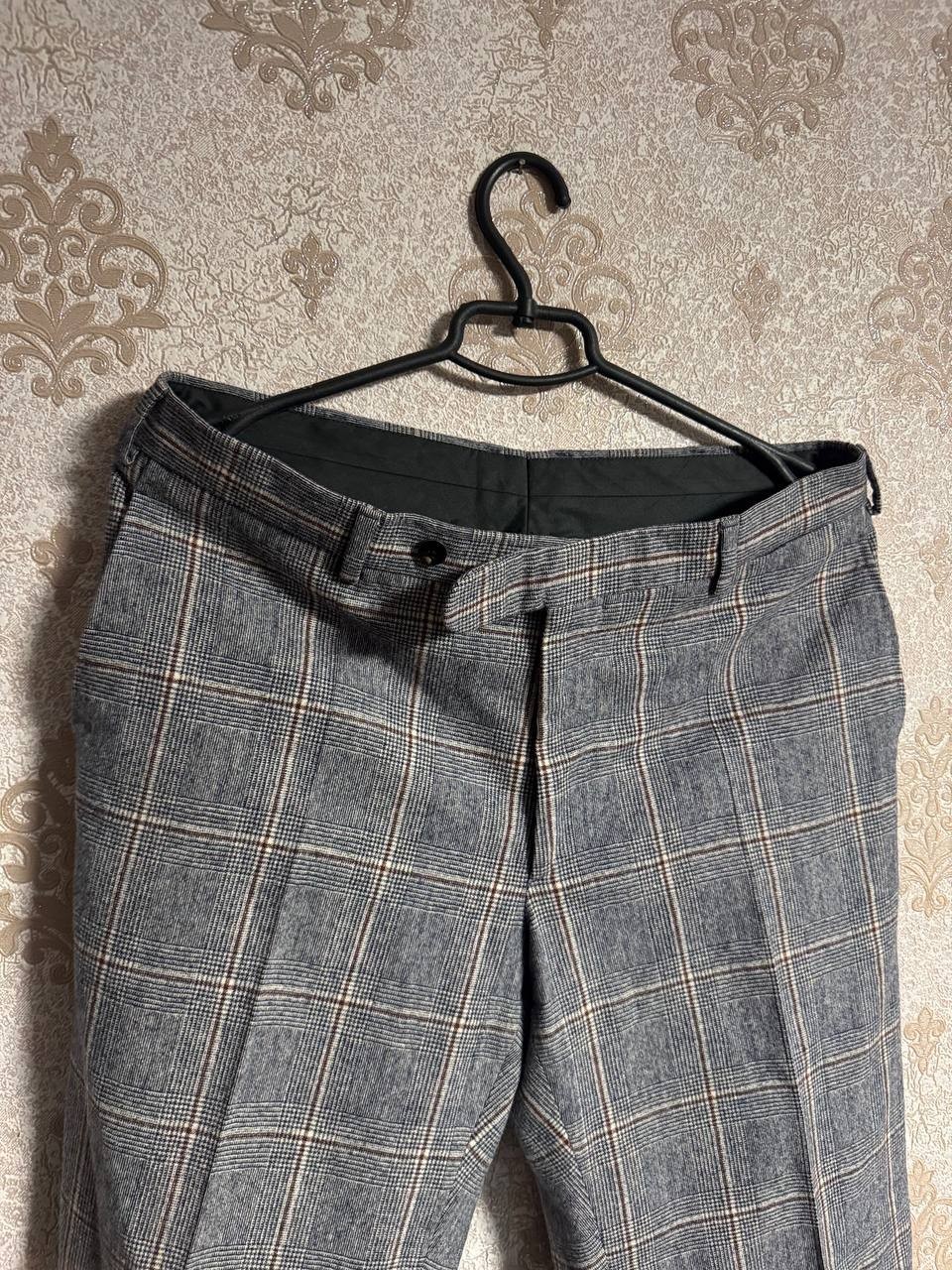 Boglioli Italy Mens 2pc Suit 100percent Virgin Wool Plaid Grey EU 52 US 42R image 6