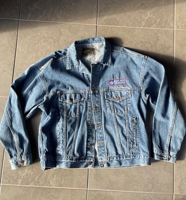 Vintage Bon Jovi One Wild Night 2001 Tour Denim Jacket XL Haleman Custom Patch