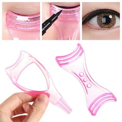Augen Make Up 3 in1 Mascara Eyeliner Applikator Guide Guard Falsche Wimpern Baffle