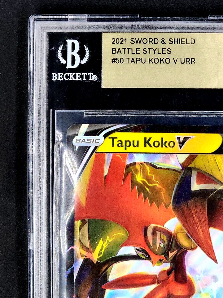 Pokémon SWSH 2021 espada y escudo estilos de batalla #50 Tapu Koko V URR BGS 9,5 POP 7 Foto 4 de 4